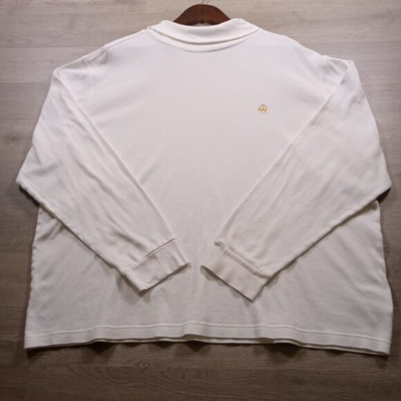 Brooks Brothers White Turtleneck Pullover XXL 100% Cotton Long Sleeve - Picture 1 of 6